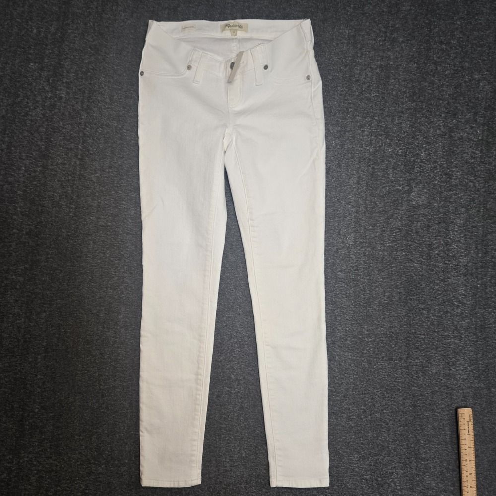 New Madewell Maternity Side Panel Skinny Jeans Pure White‎ Sz 26 K9152 29 x 28